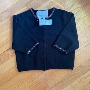 NWT Barney Cheng For Chang Cheng Castaigne Black Cashmere & Silk Beaded Sweater